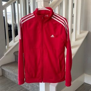 Full zip adidas red jacket
